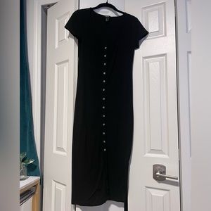 F21 black button-down dress